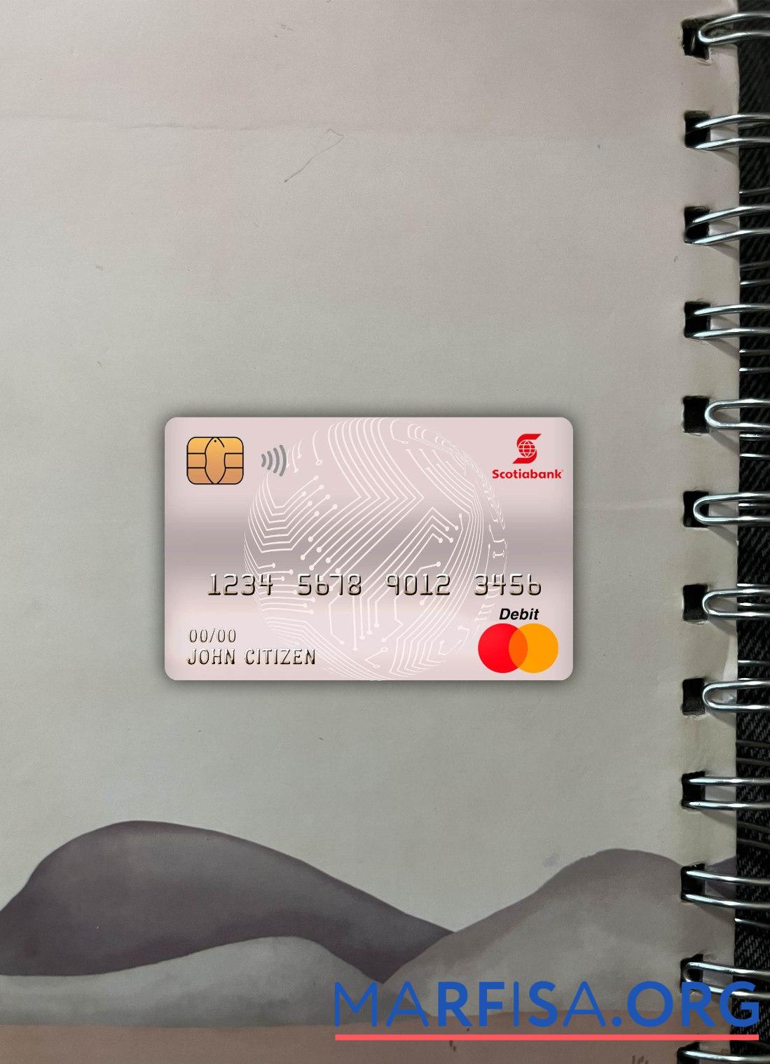 Downloadable Chile Scotiabank master debit card photolook front example